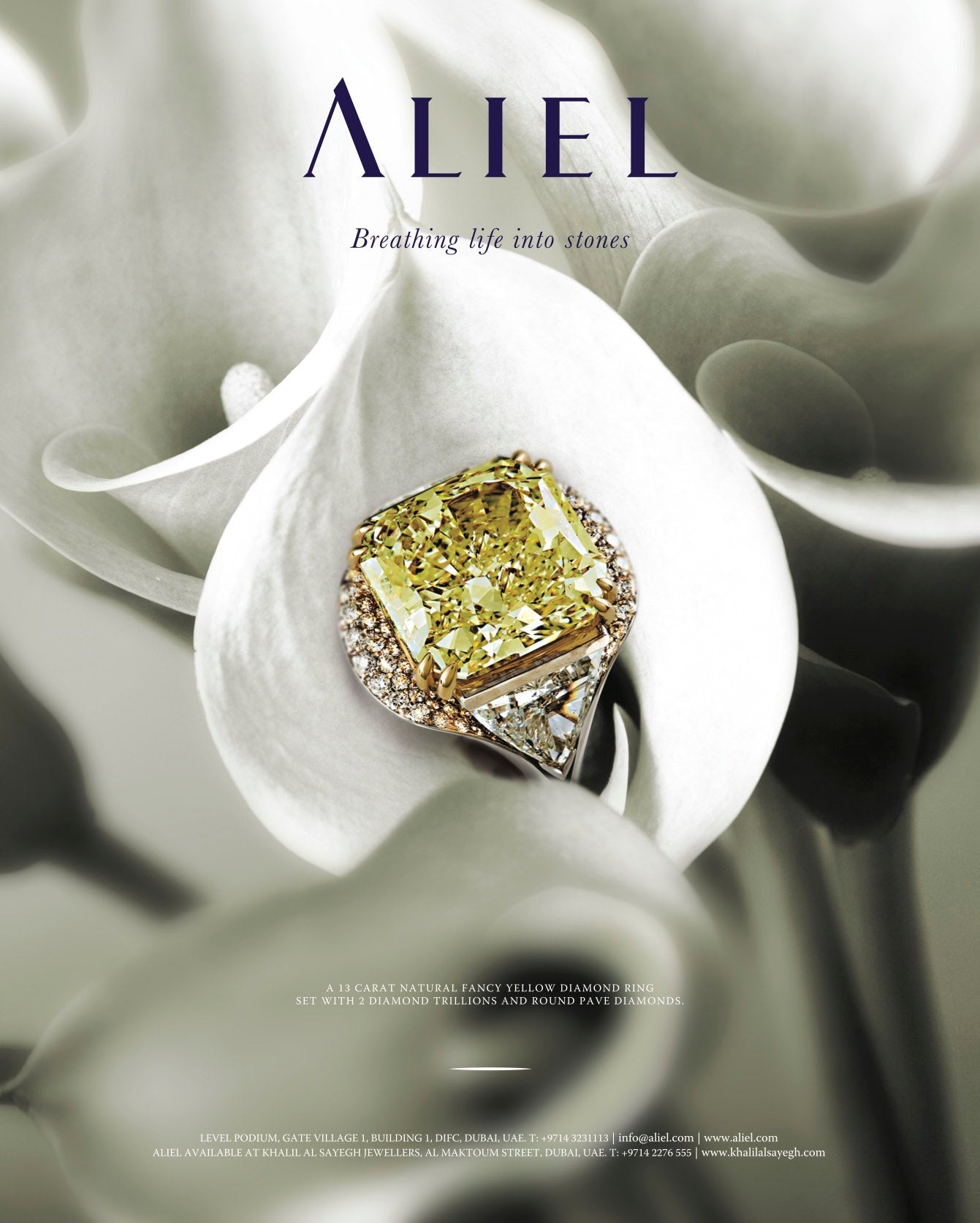 Aliel poster, yellow diamond ring