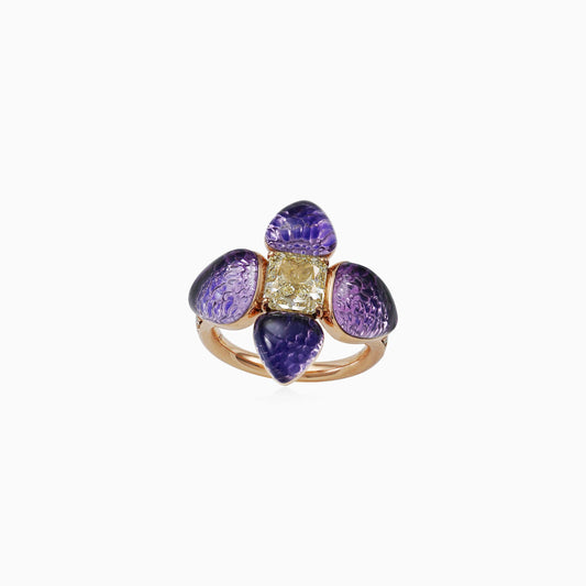 Alchemy Amethyst Ring in Rose Gold ALIEL CRN01479