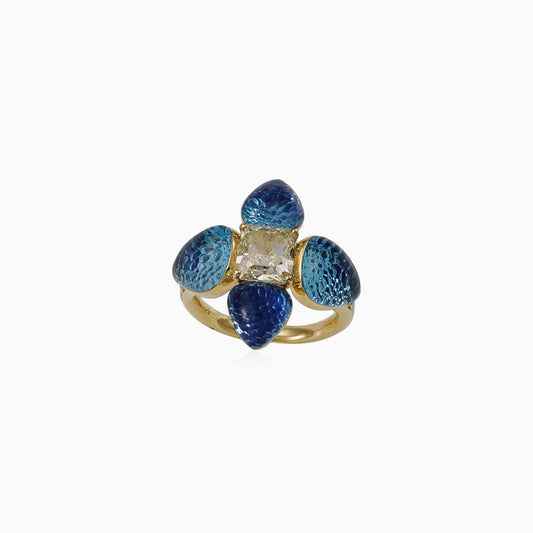 Alchemy Blue Topaz Ring in Yellow Gold ALIEL