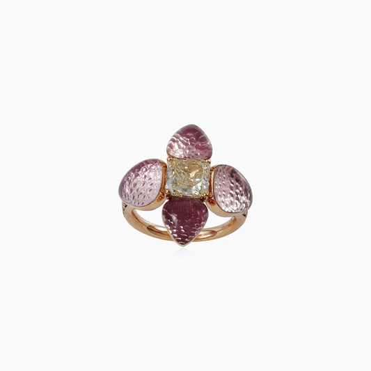 Alchemy Rose Quartz Ring in Rose Gold ALIEL