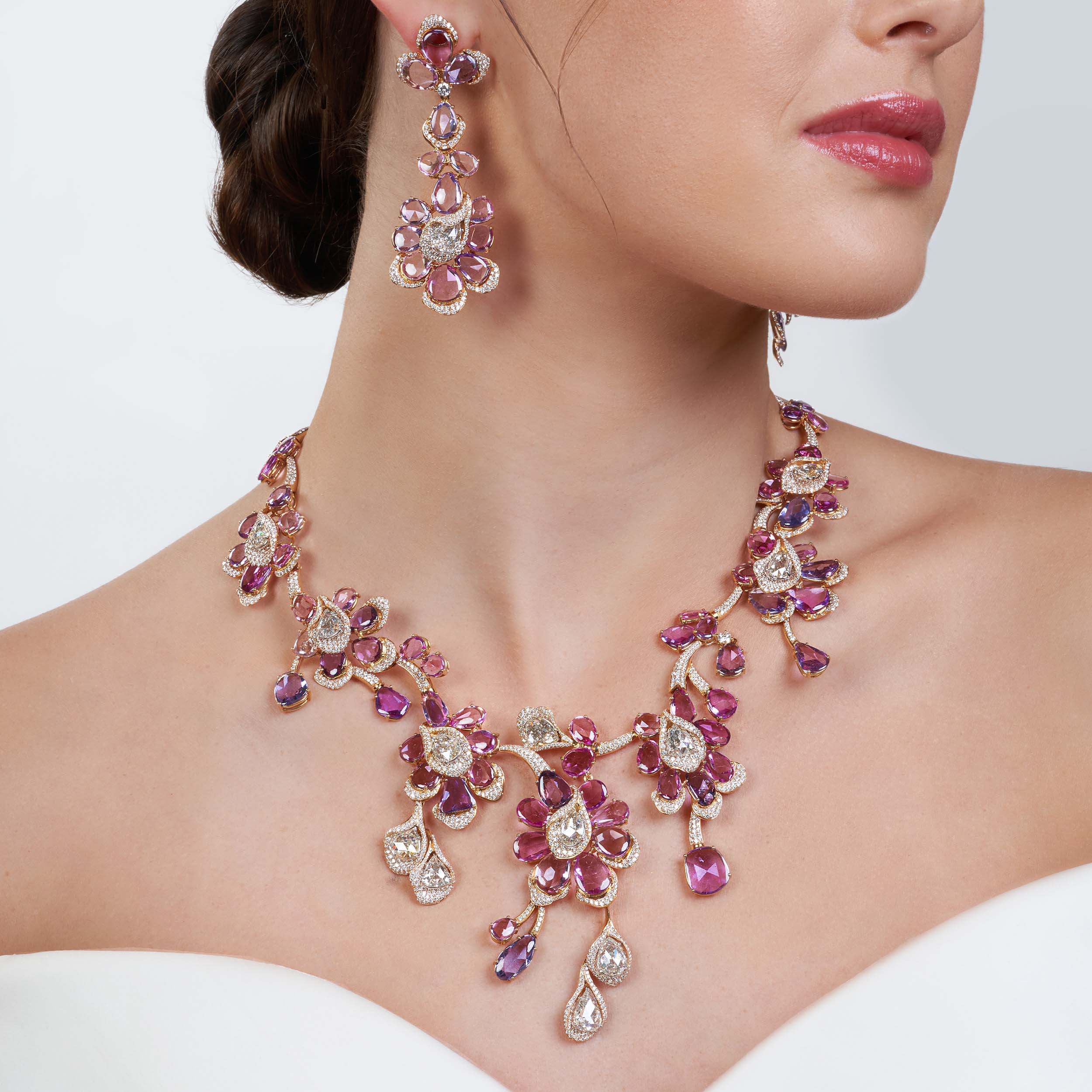 Pink Sapphire and Diamond Suite