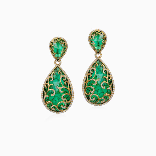 Drop Shaped Earrings in Yellow Gold ALIEL DEN05489