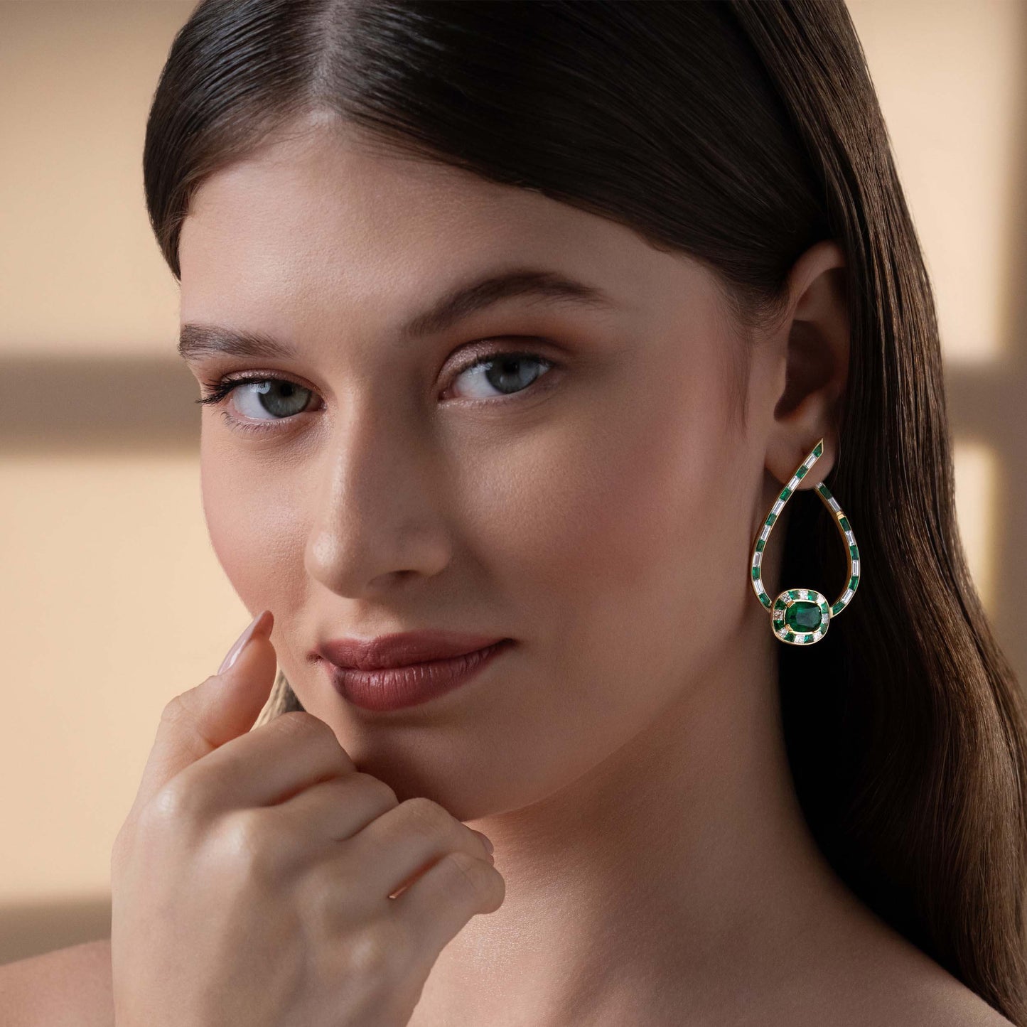 Emerald and Diamond Earrings