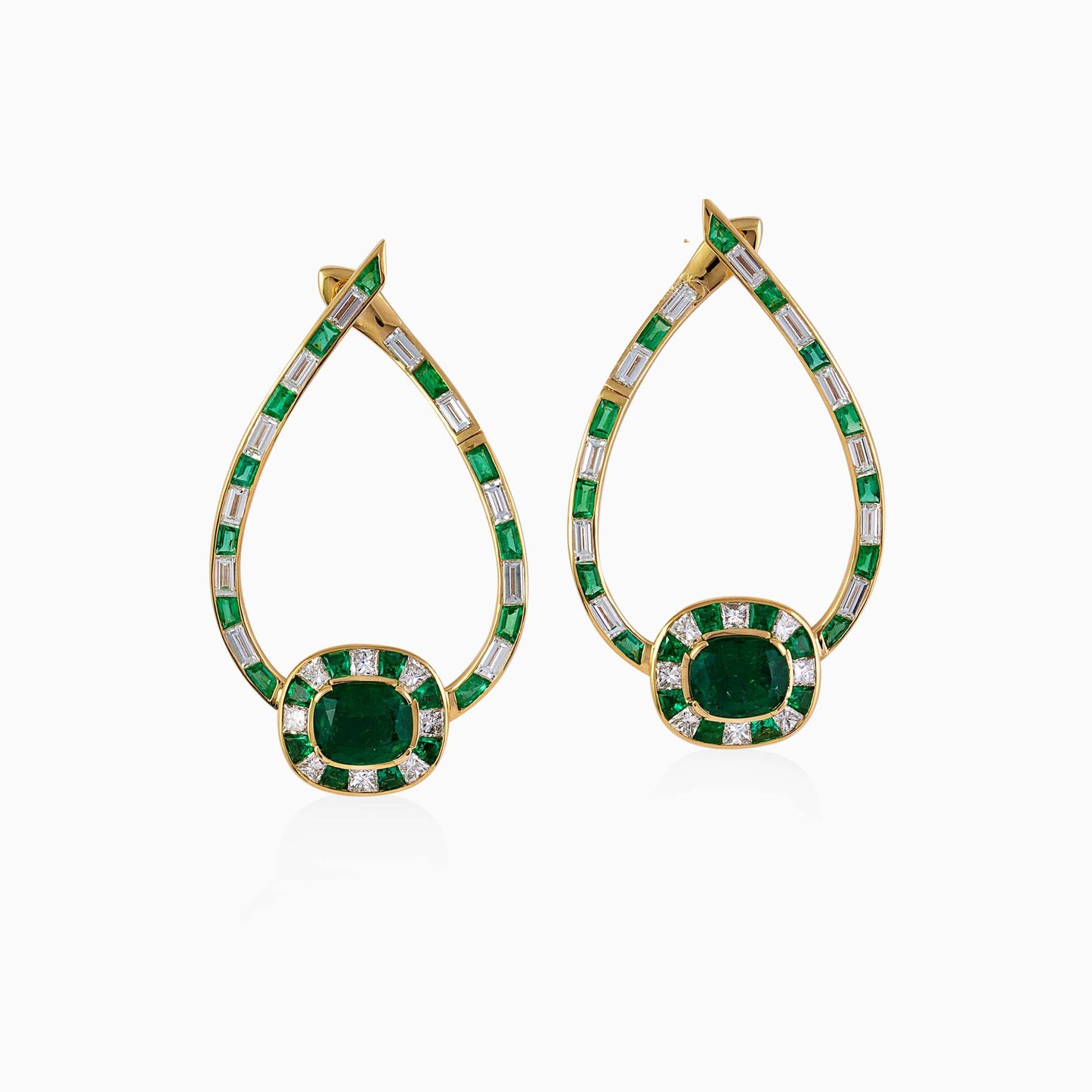 Emerald and Diamond Earrings