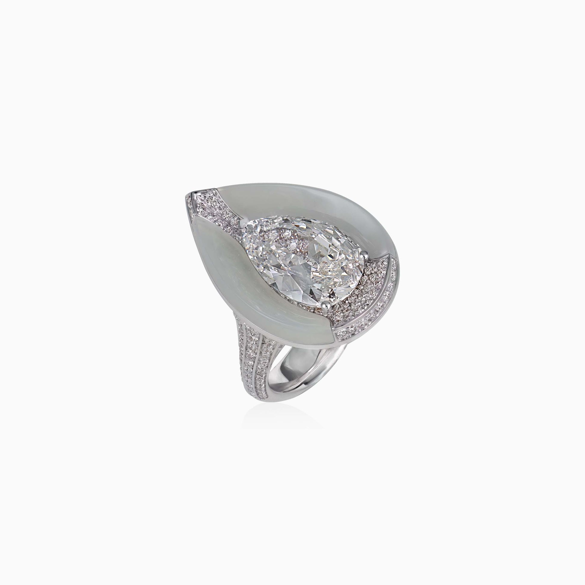 High Jewellery Chalcedony Diamond Ring CRN01468 by Aliel
