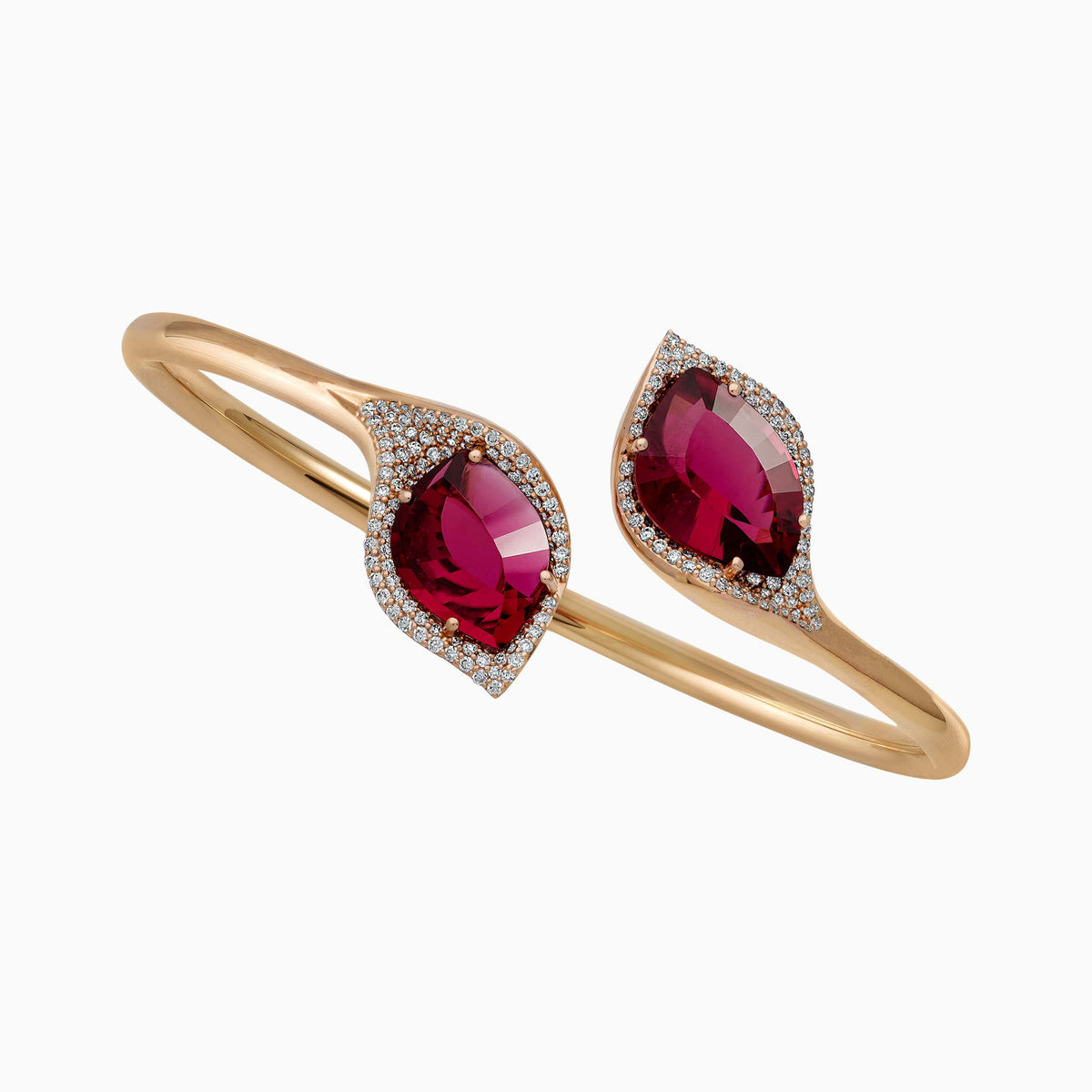 Rubellite Bangle in Rose Gold