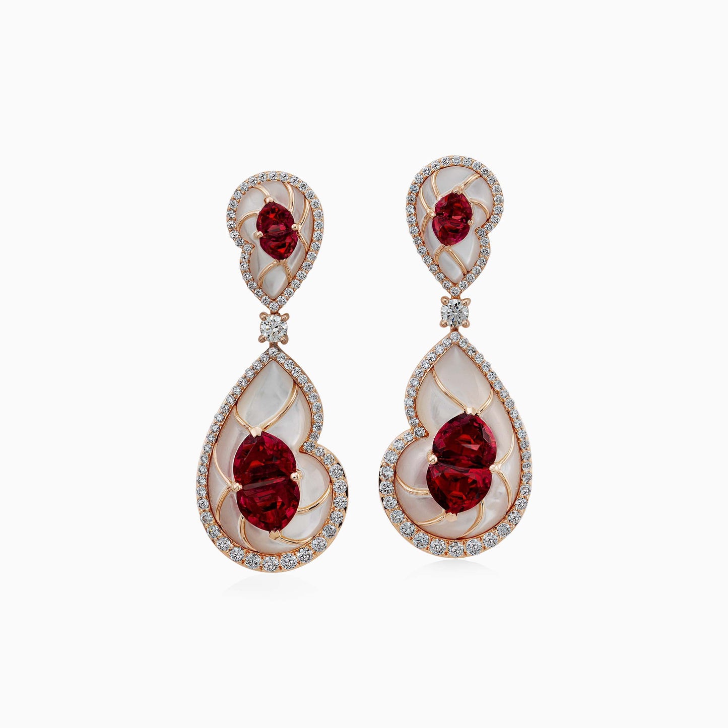 Rubellite and White Diamond Mother Of Pearl Suite Aliel CSN00199