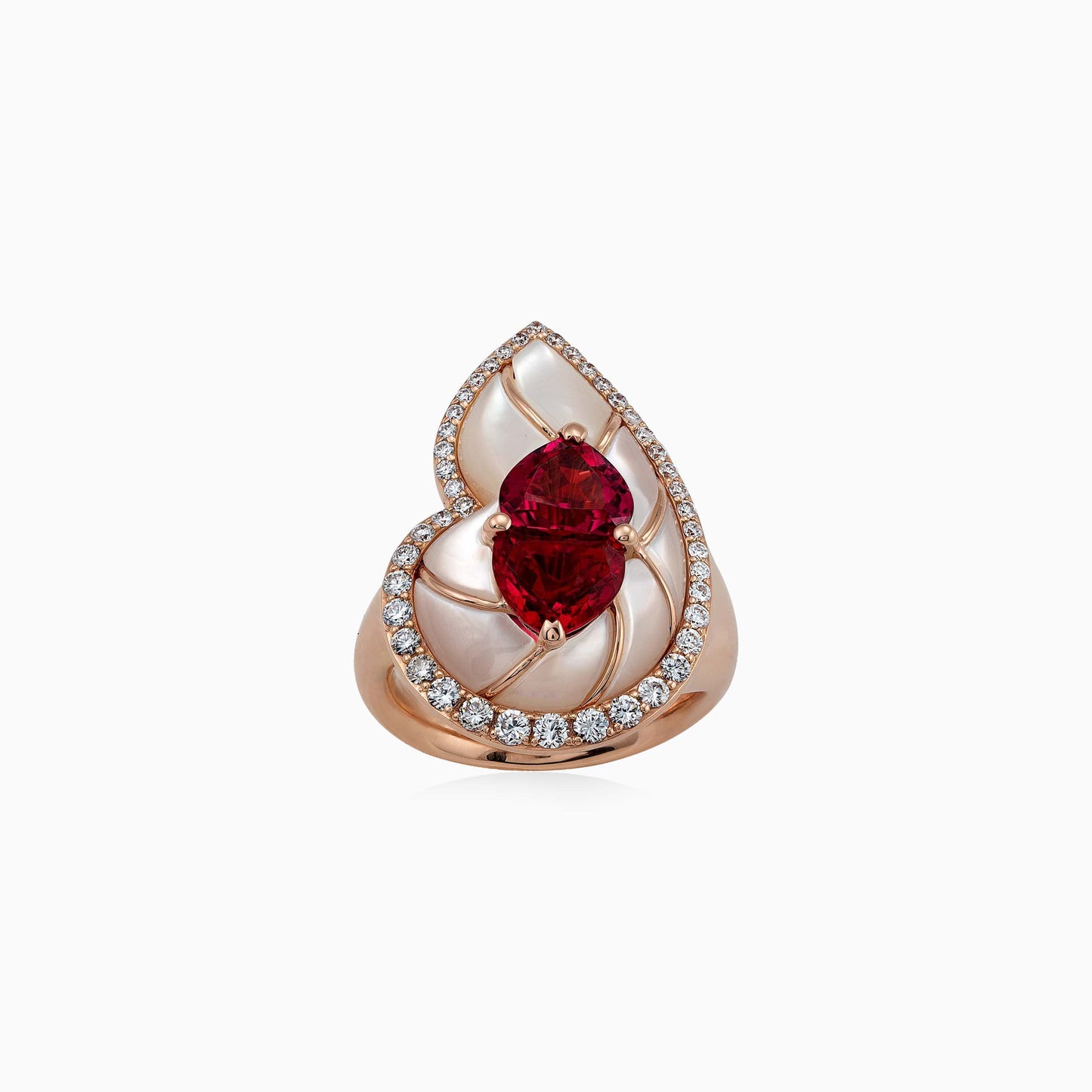 Rubellite and White Diamond Mother Of Pearl Suite Aliel CSN00199