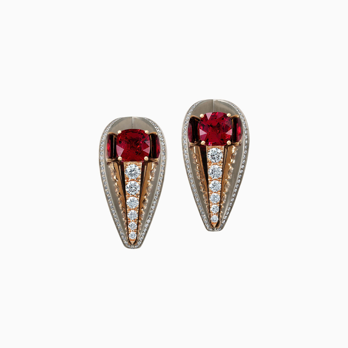 Spinel Earrings in Titanium