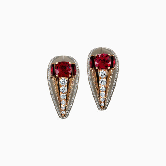 Spinel Earrings in Titanium