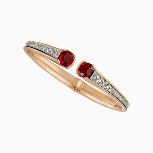 Spinel and Diamond Bangle
