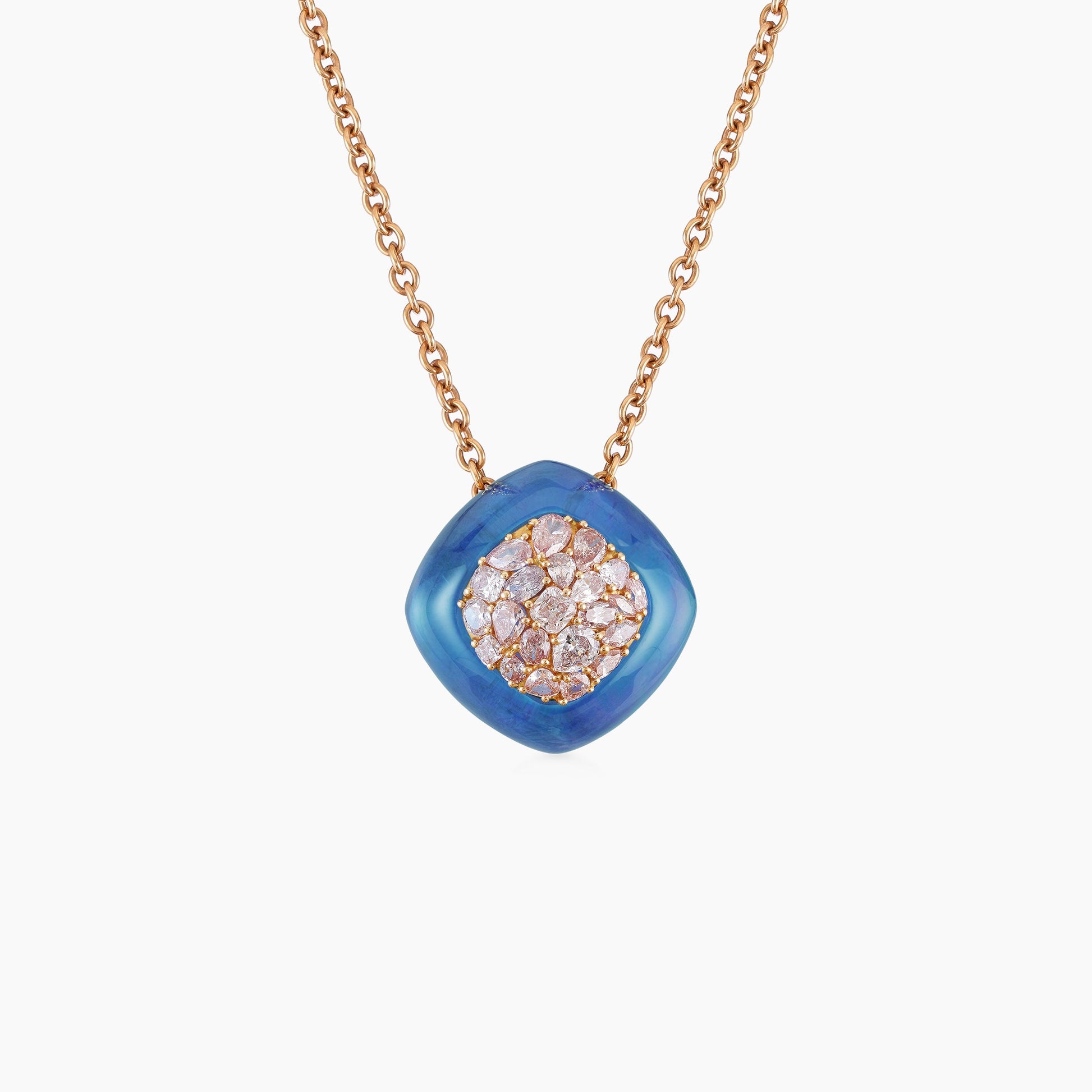 Alchemy Fancy Pink Diamond and Blue Topaz Pendant - Alchemy - ALIEL
