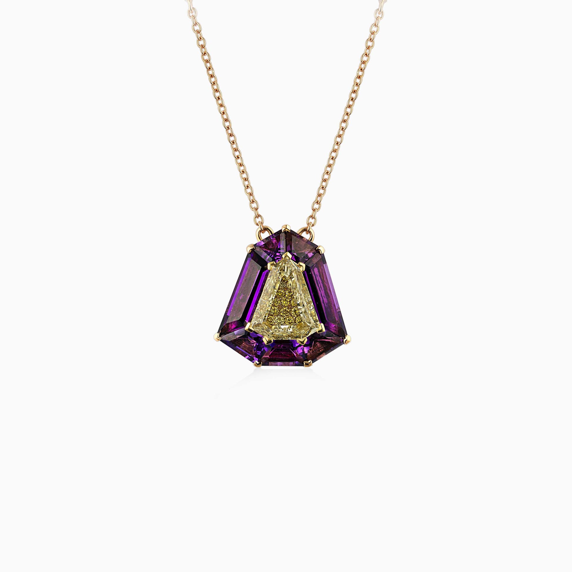 Amethyst and Diamond Pendant - High Jewellery - ALIEL