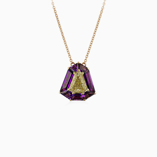 Amethyst and Diamond Pendant - High Jewellery - ALIEL