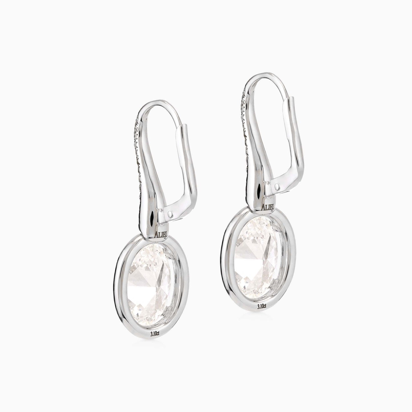 Oval Solitaire Earrings - High Jewelry Earrings CEN00886 by Aliel