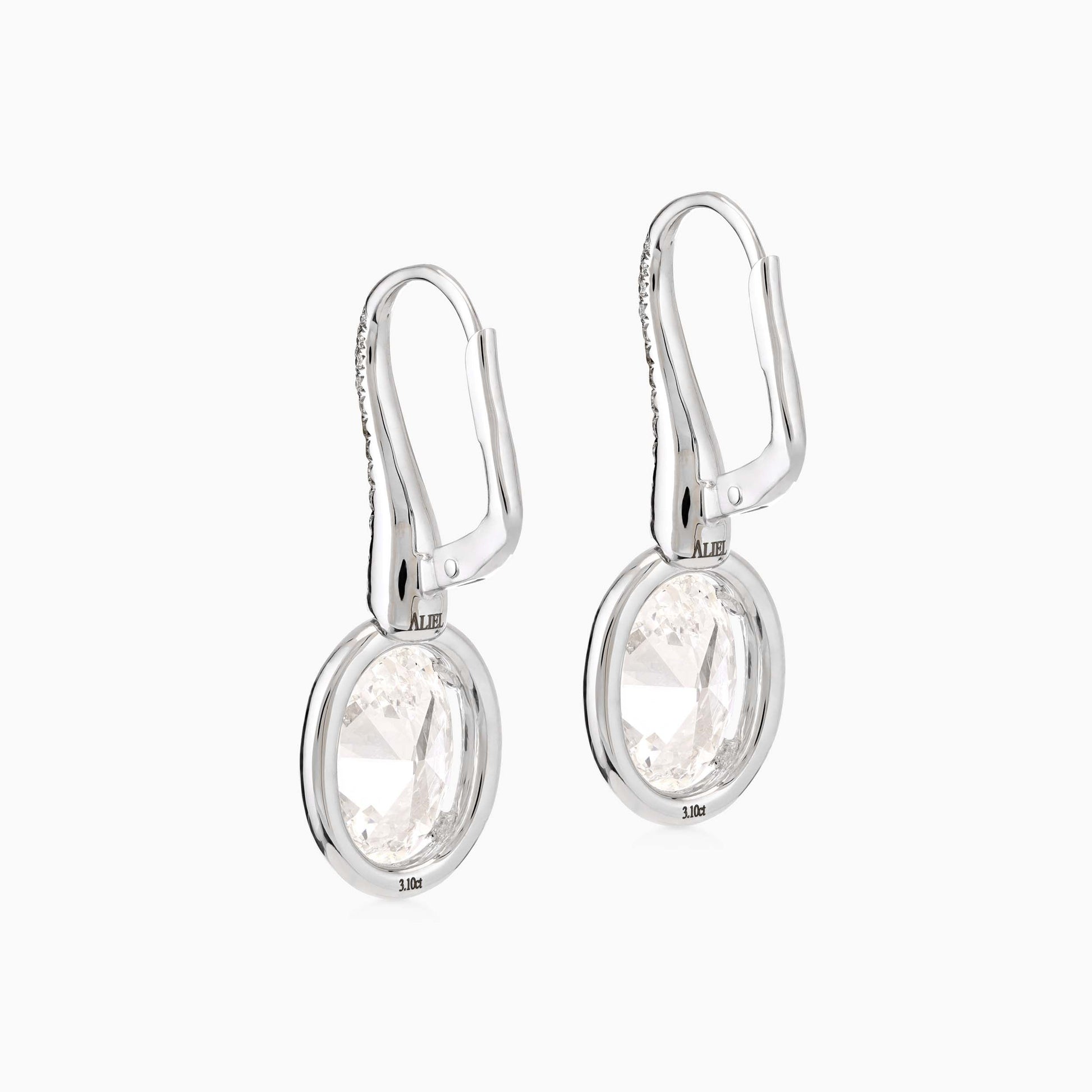 Oval Solitaire Earrings - High Jewelry Earrings CEN00886 by Aliel