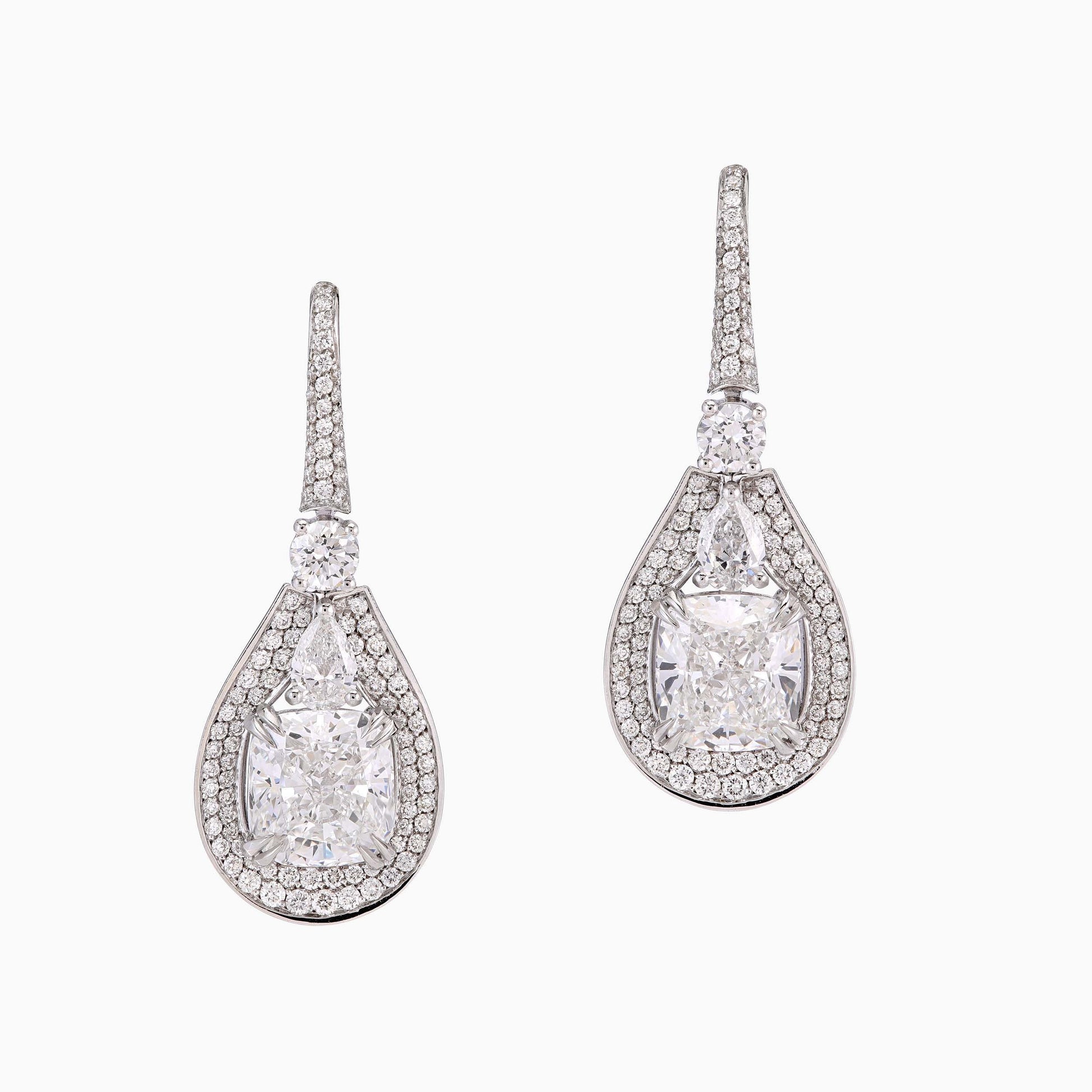 Cushion Cut Diamond Earrings - High Jewellery - ALIEL