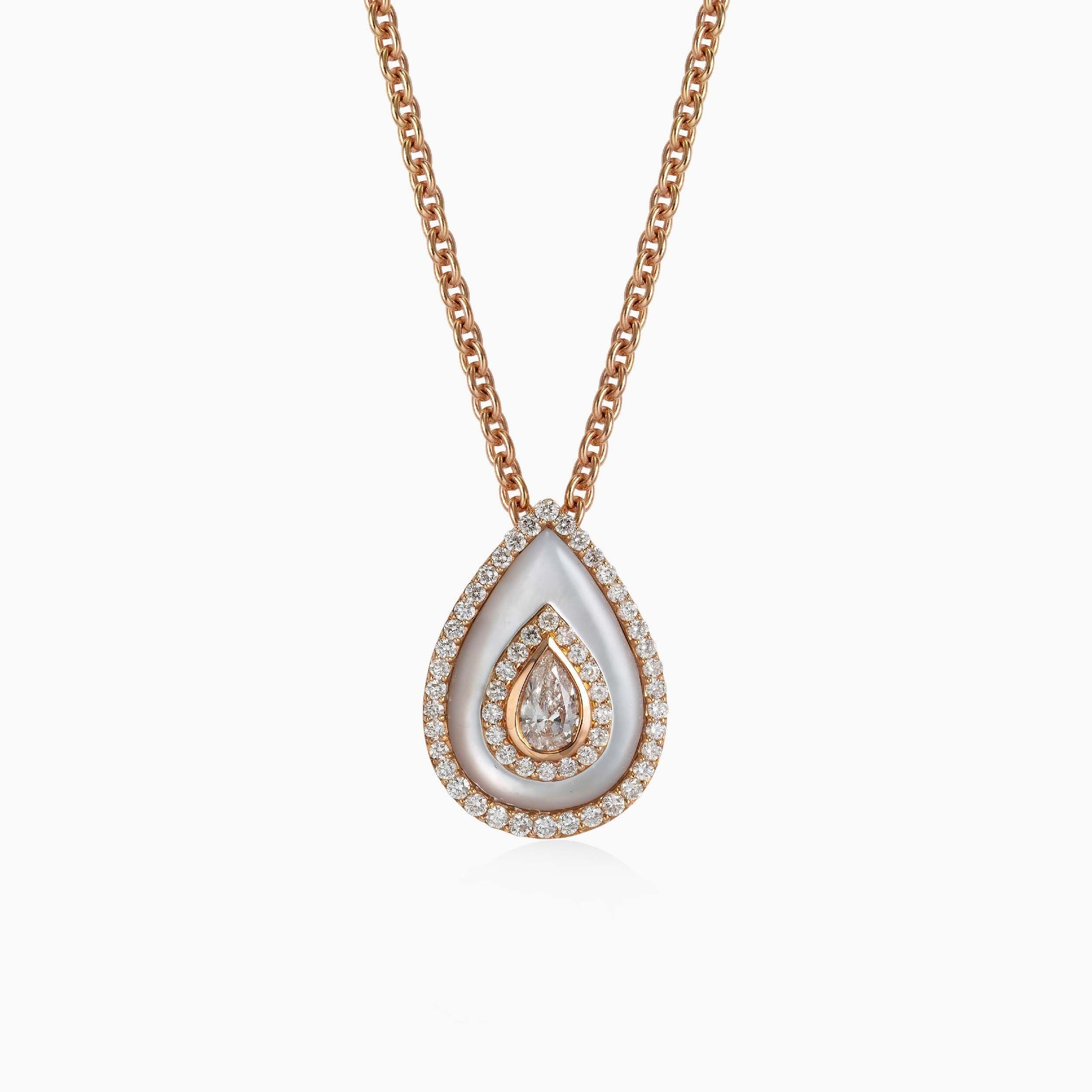 Diamond and Mother of Pearl Pendant - Fine Jewellery - ALIEL