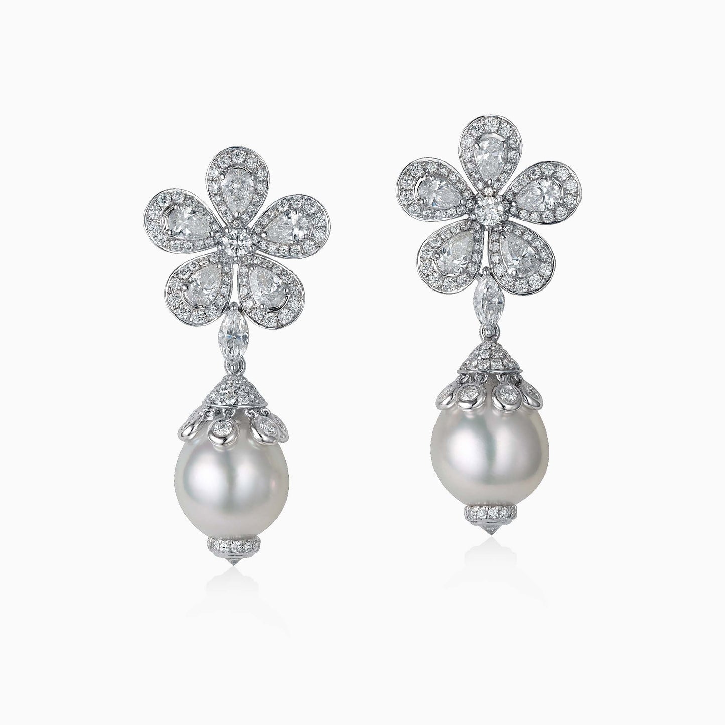 Diamond and Pearl Earrings - Fine Jewellery - ALIEL