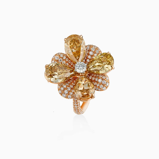 Diamond Flower Ring - High Jewellery - ALIEL