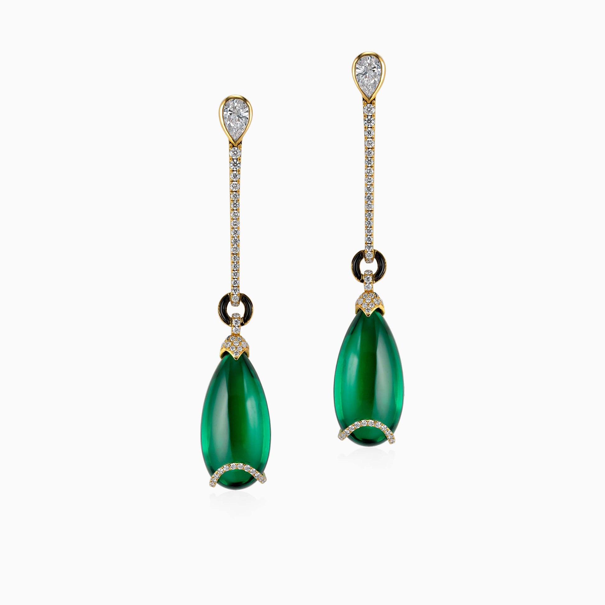 Drop Shaped Earrings in Yellow Gold - Fine Jewellery - ALIEL