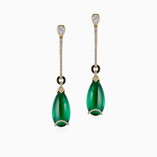 Drop Shaped Earrings in Yellow Gold - Fine Jewellery - ALIEL