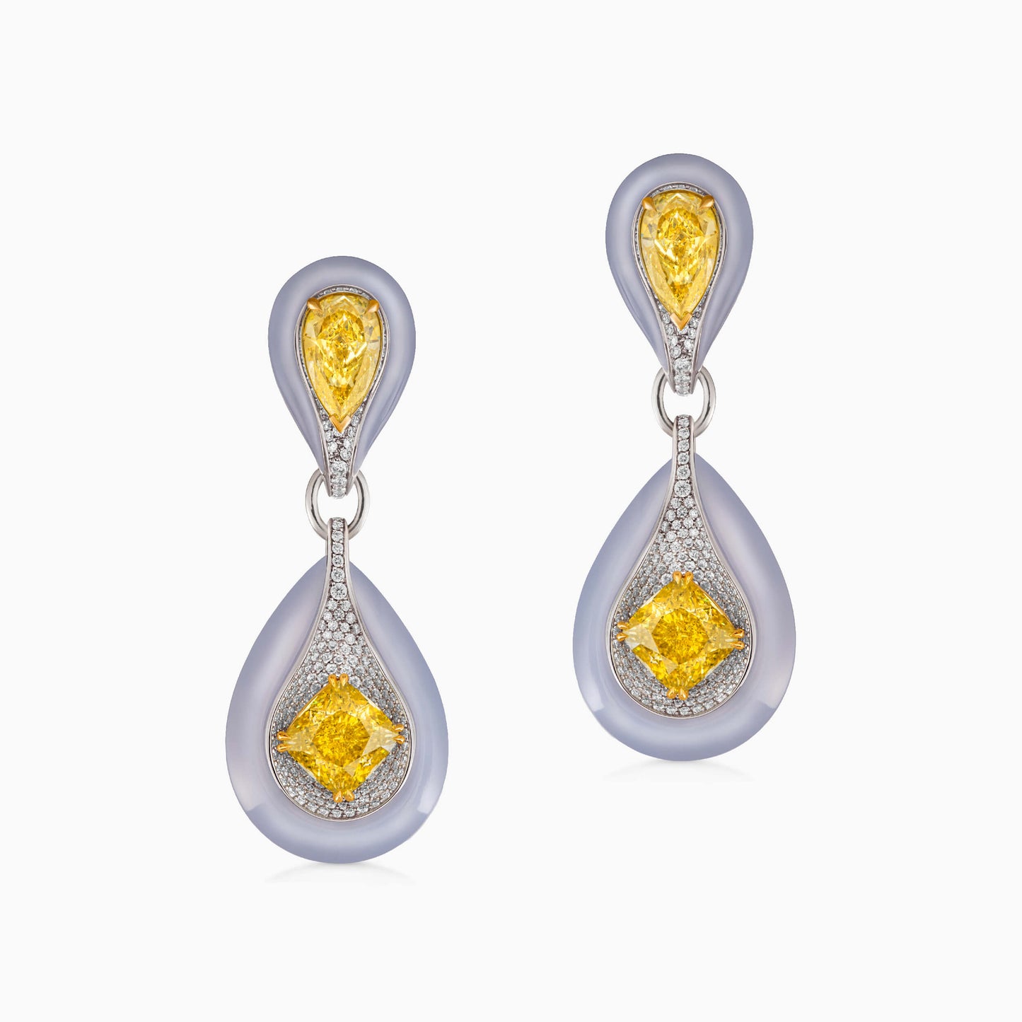 Fancy Vivid Yellow Diamond Earrings - High Jewellery - ALIEL