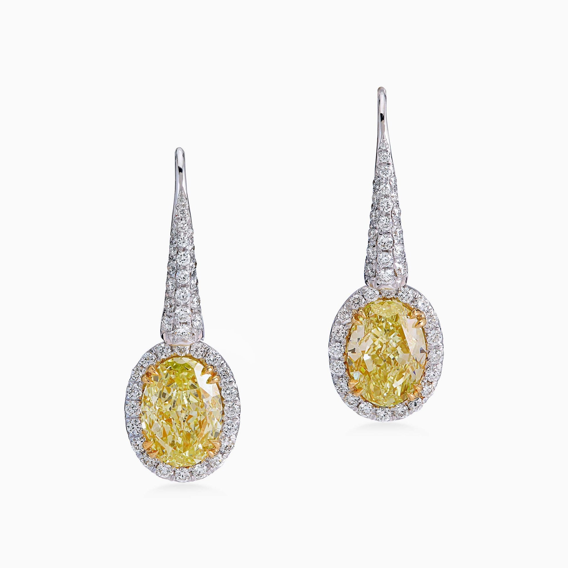 Fancy Yellow Solitaire Earrings - High Jewellery - ALIEL