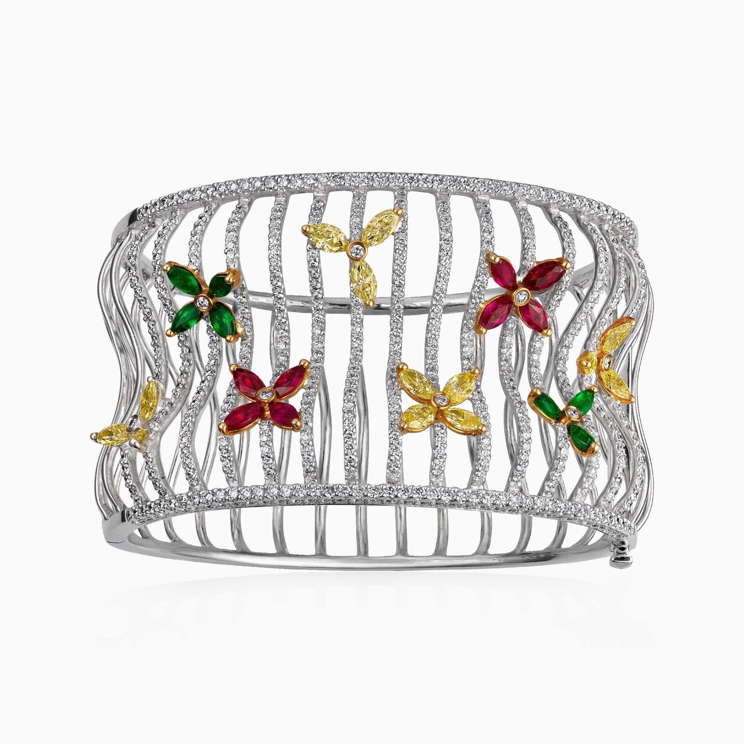 Floral motif bangle - Fine Jewellery - ALIEL
