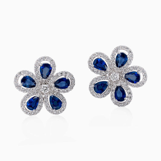 Floral Sapphire Earrings - Fine Jewellery - ALIEL