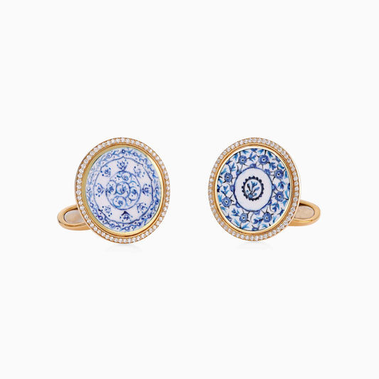 Iznik Cufflink Plates - Fine Jewellery - ALIEL