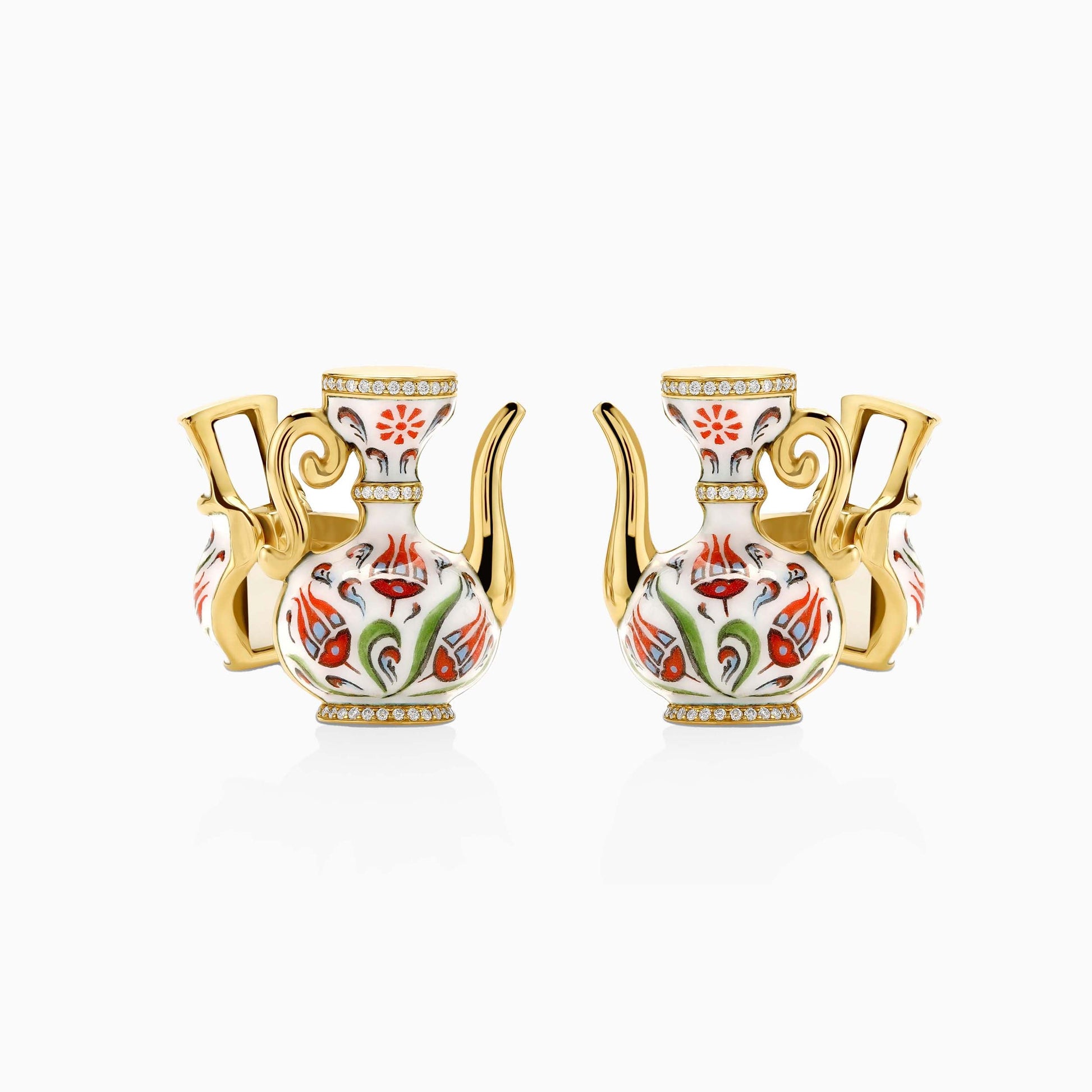 Iznik Jug Cufflinks - Fine Jewellery - ALIEL