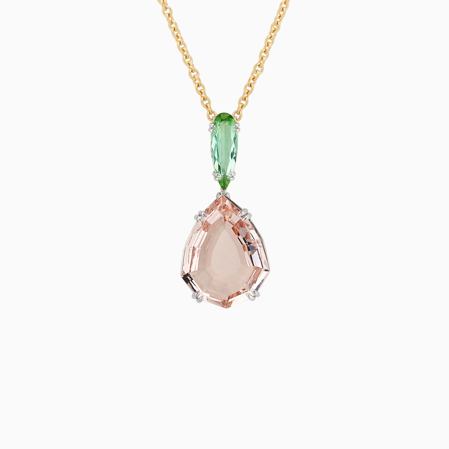 Morganite Pendant in Yellow Gold - Fine Jewellery - ALIEL