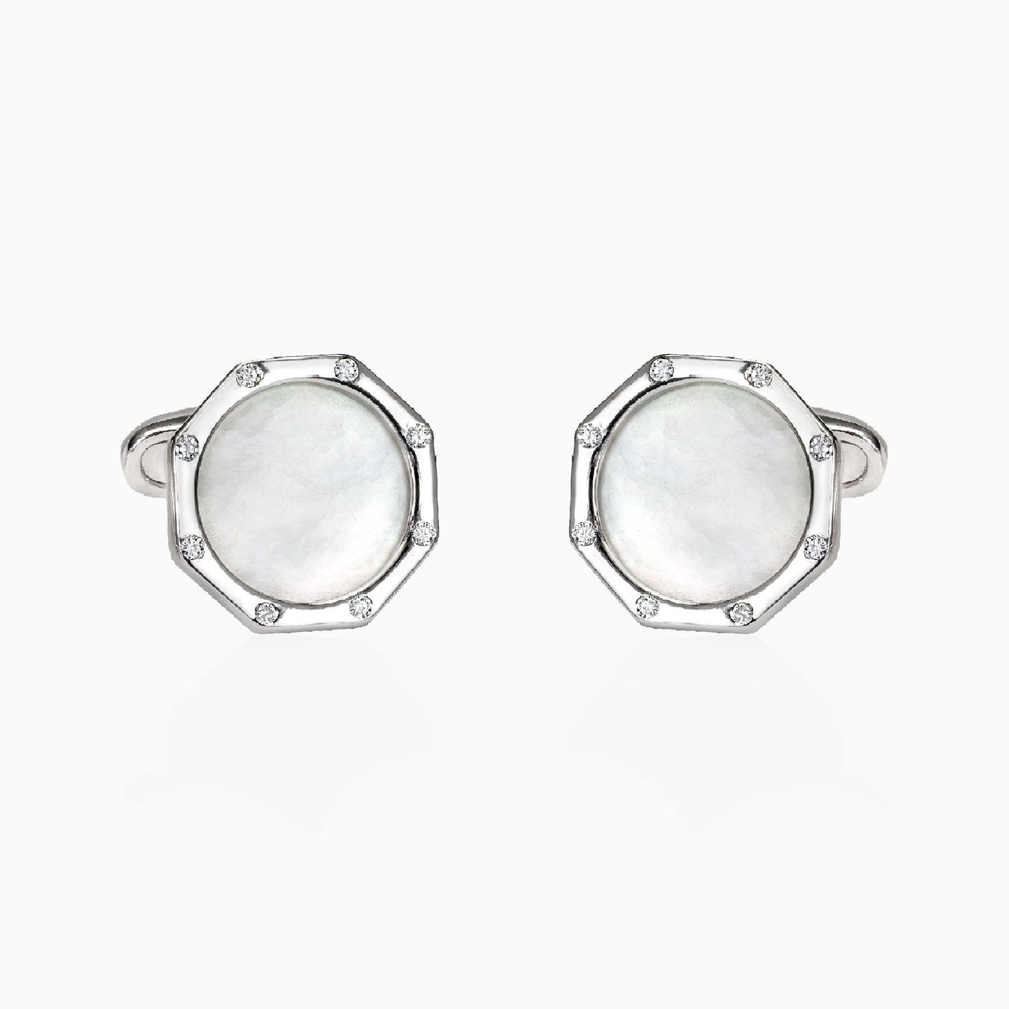 Mother of Pearl and Diamond Cufflinks - Fine Jewellery - ALIEL