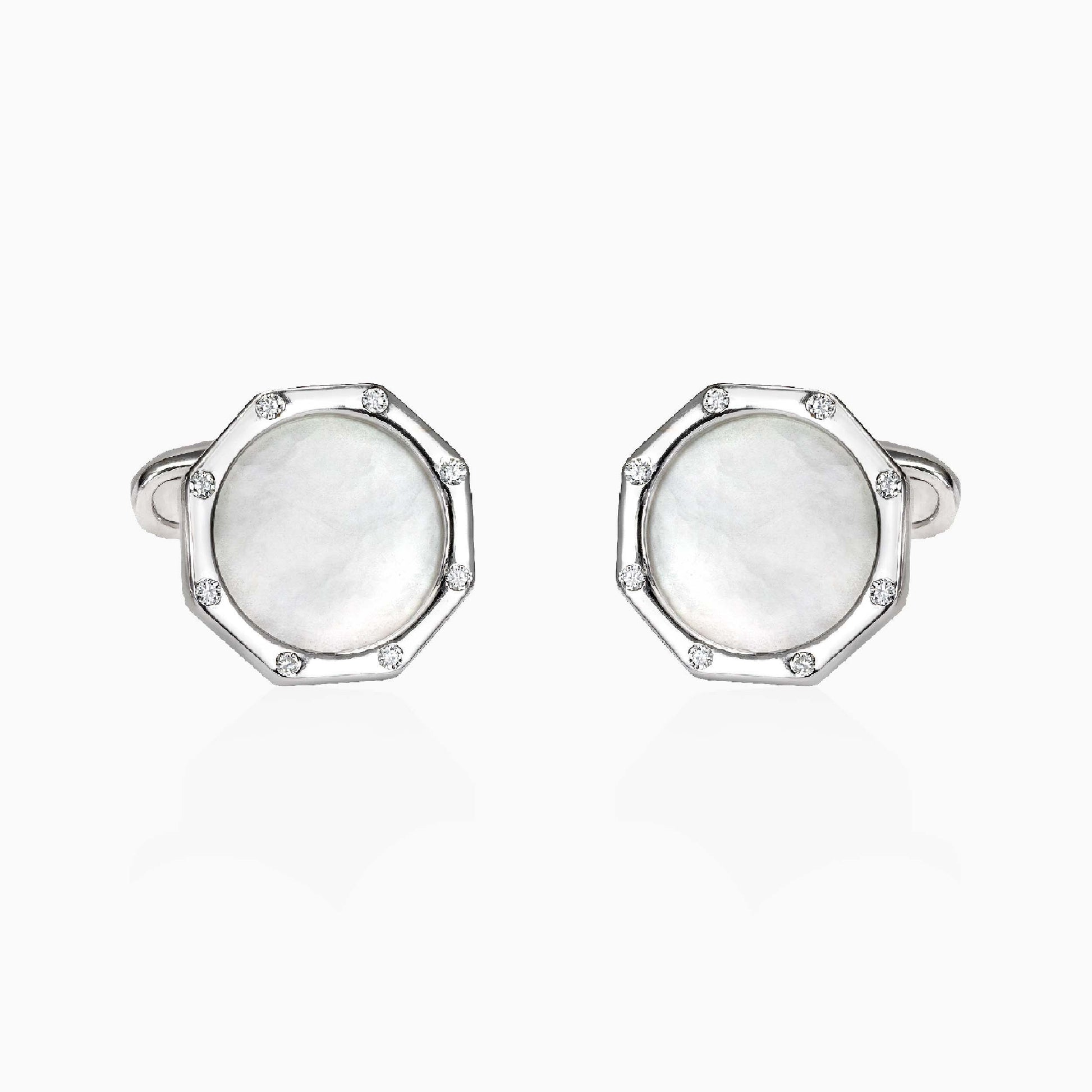 Mother of Pearl and Diamond Cufflinks - Fine Jewellery - ALIEL