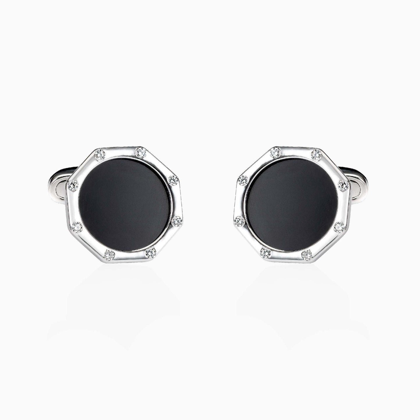 Onyx and Diamond Cufflinks - Fine Jewellery - ALIEL