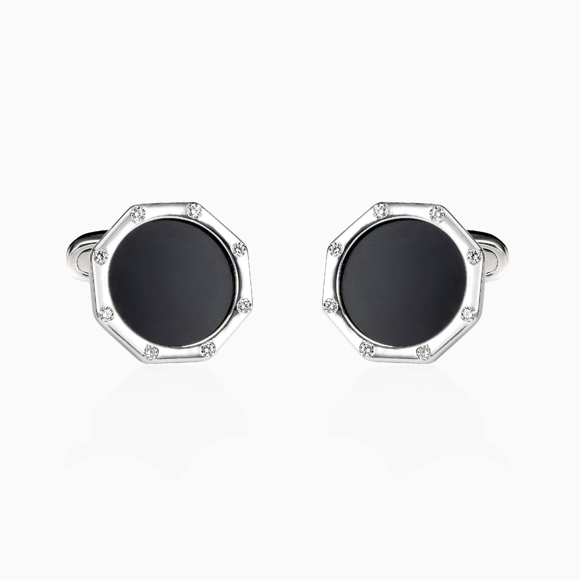Onyx and Diamond Cufflinks - Fine Jewellery - ALIEL
