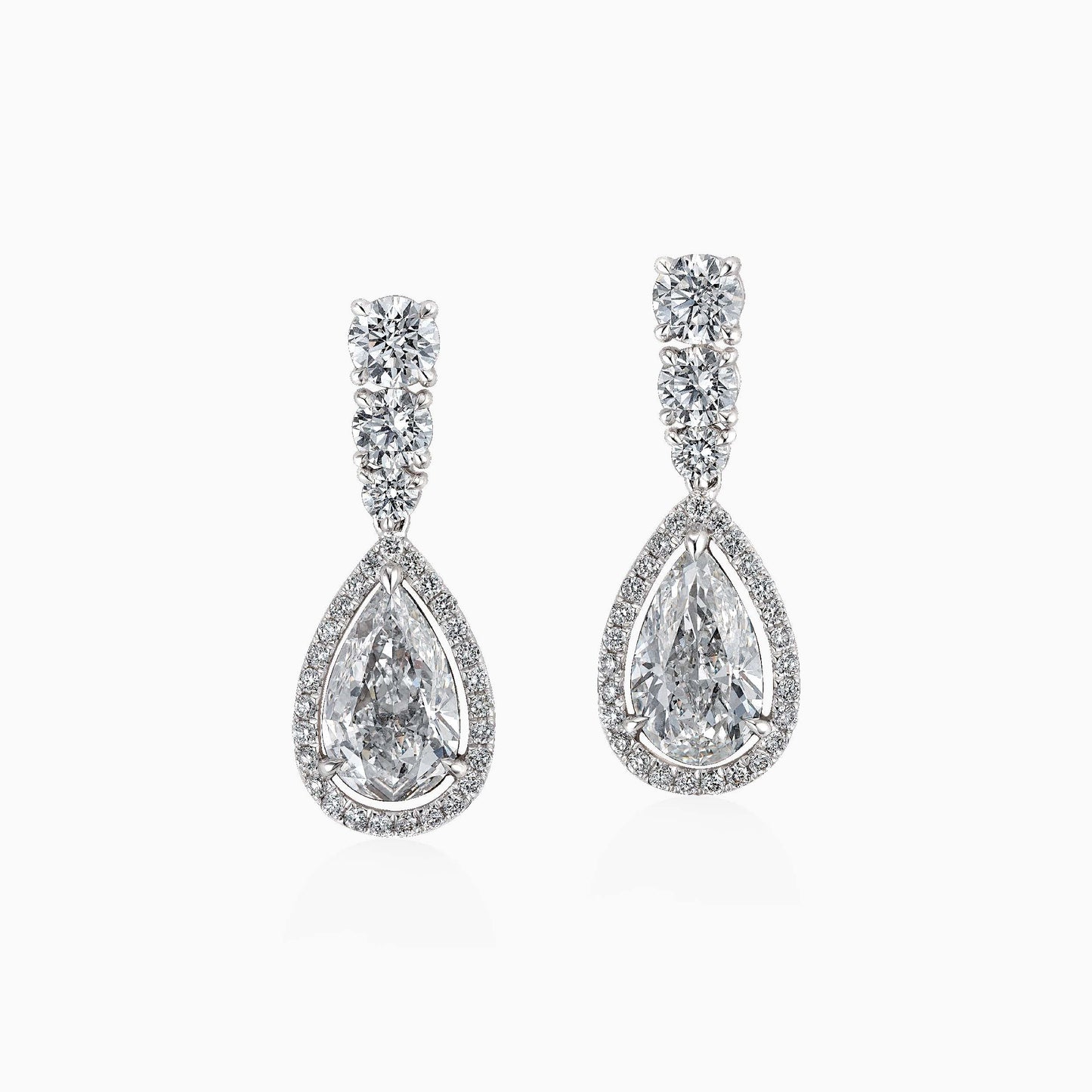 Pear shaped White Diamond Earrings - High Jewellery - ALIEL