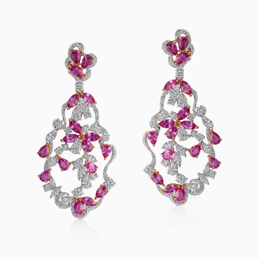 Pink Sapphire and Diamond Earrings - High Jewellery - ALIEL