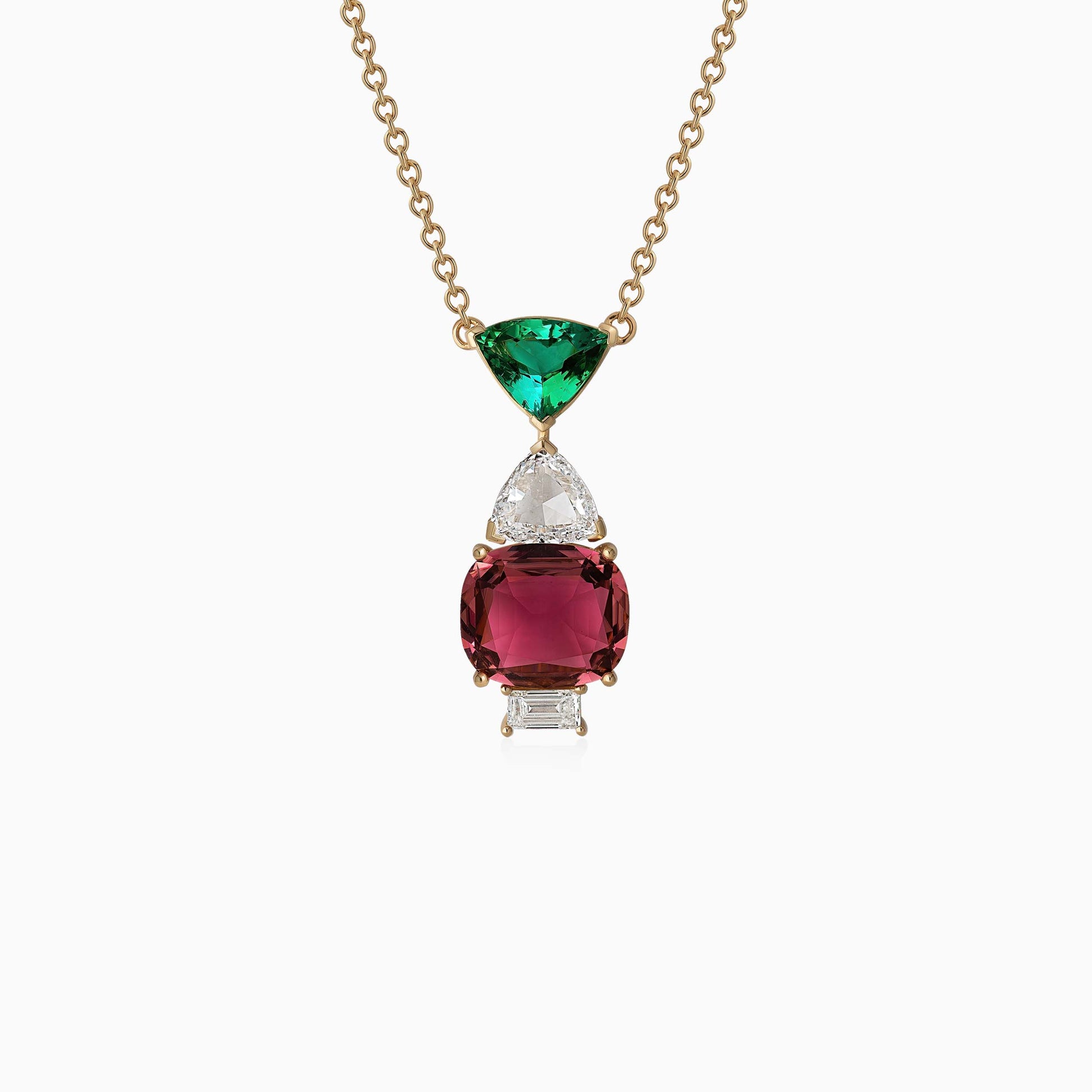 Rubellite Pendant in Yellow Gold - Fine Jewellery - ALIEL