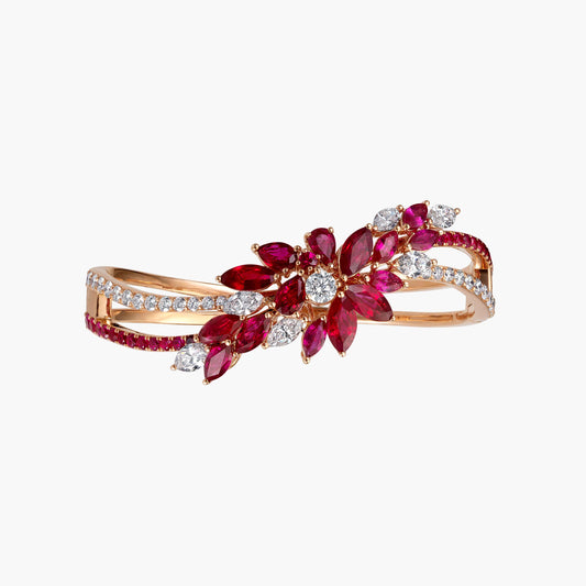 Ruby and Diamond Bangle - Fine Jewellery - ALIEL