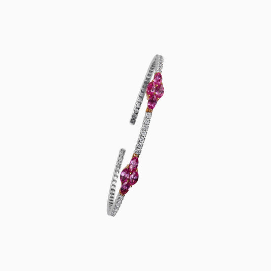 Ruby and Diamond Bangle in White Gold - Fine Jewellery - ALIEL