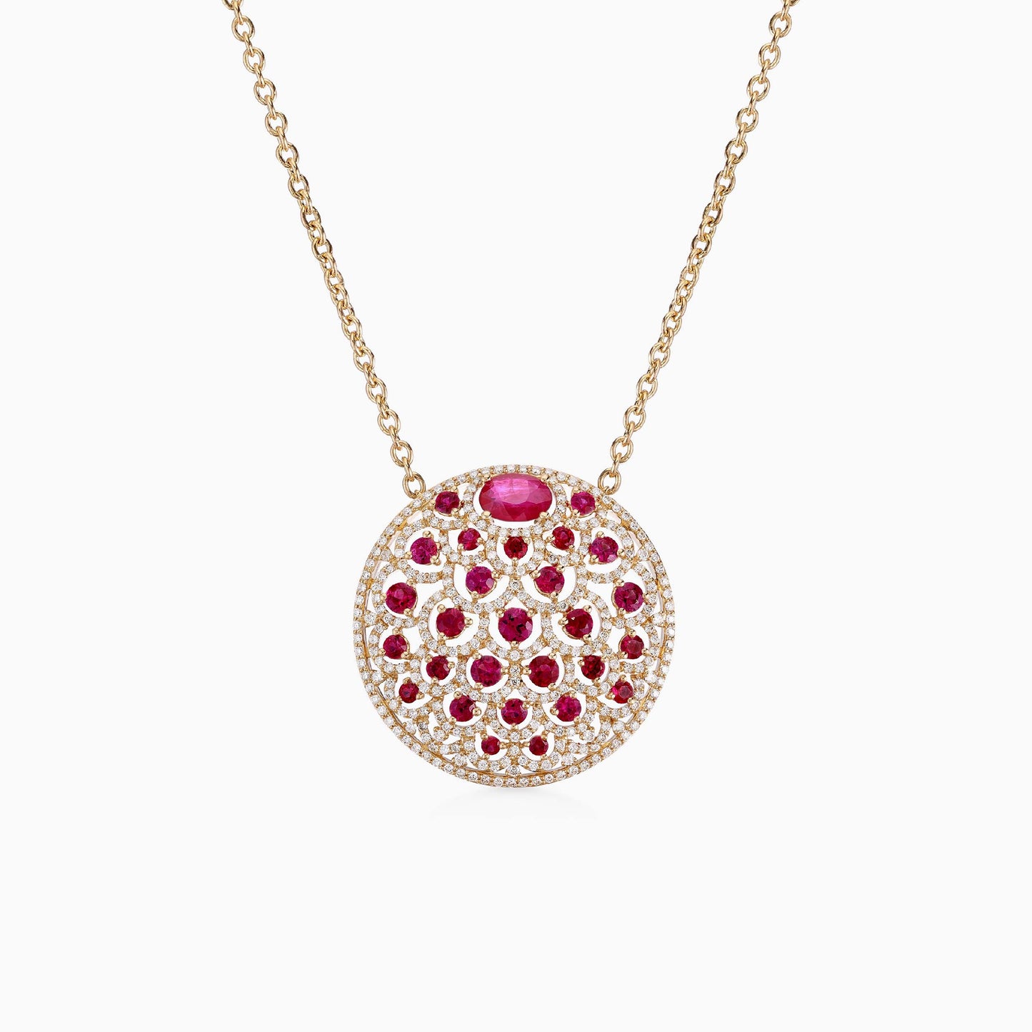 Ruby and Diamond Pendant in Yellow Gold - Fine Jewellery - ALIEL