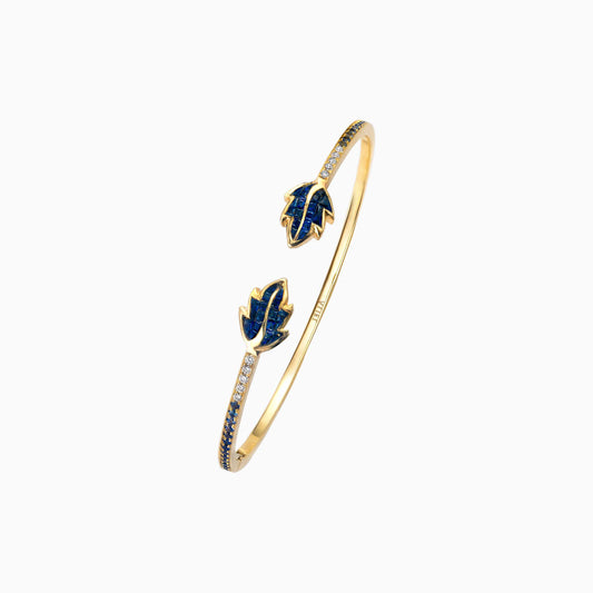 Sapphire and Diamond Bangle in Yellow Gold - Fine Jewellery - ALIEL