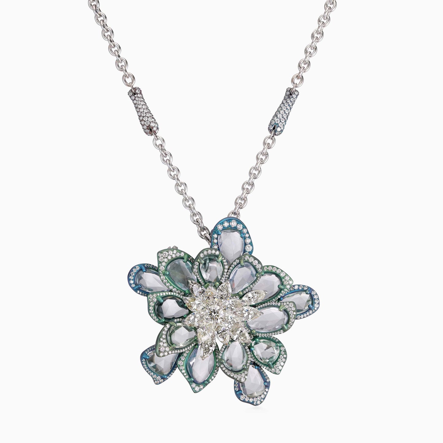 Sapphire and Diamond Pendant /Brooch - High Jewellery - ALIEL