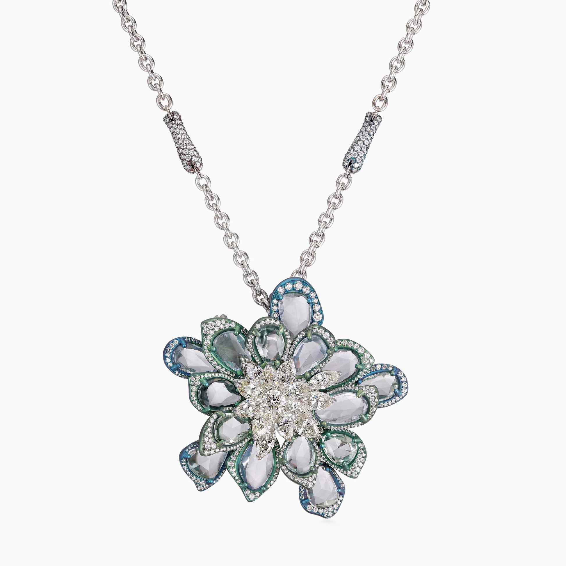 Sapphire and Diamond Pendant /Brooch - High Jewellery - ALIEL