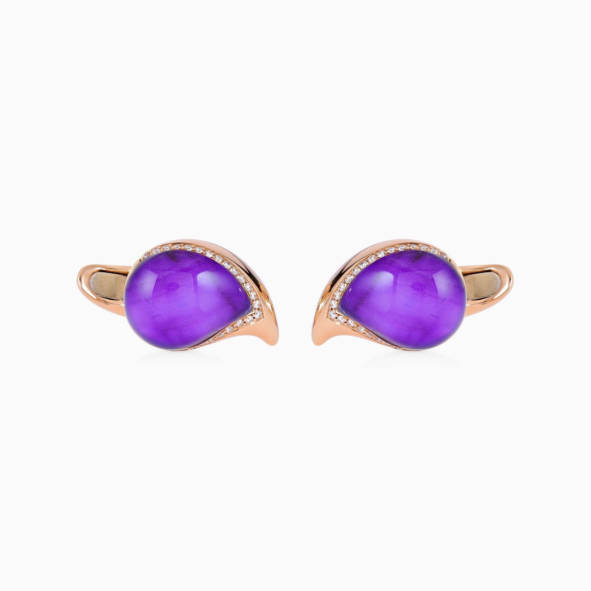 Sugilite and Diamond Cufflinks - Fine Jewellery - ALIEL