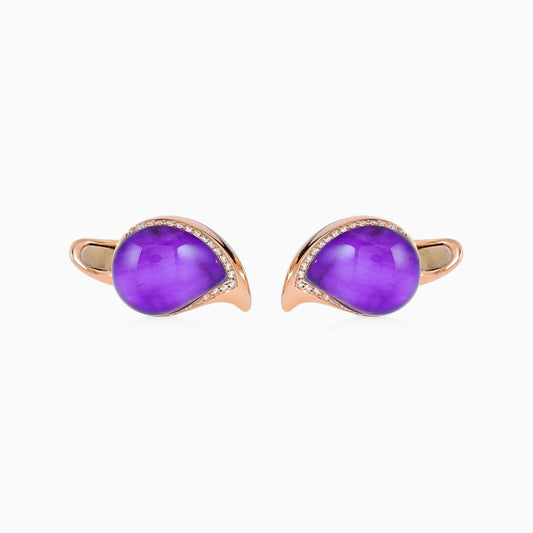 Sugilite and Diamond Cufflinks - Fine Jewellery - ALIEL