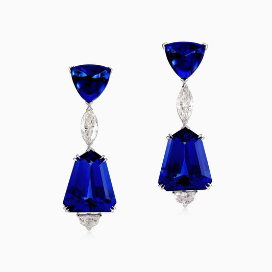 Tanzanite and Diamond Earrings - High Jewellery - ALIEL