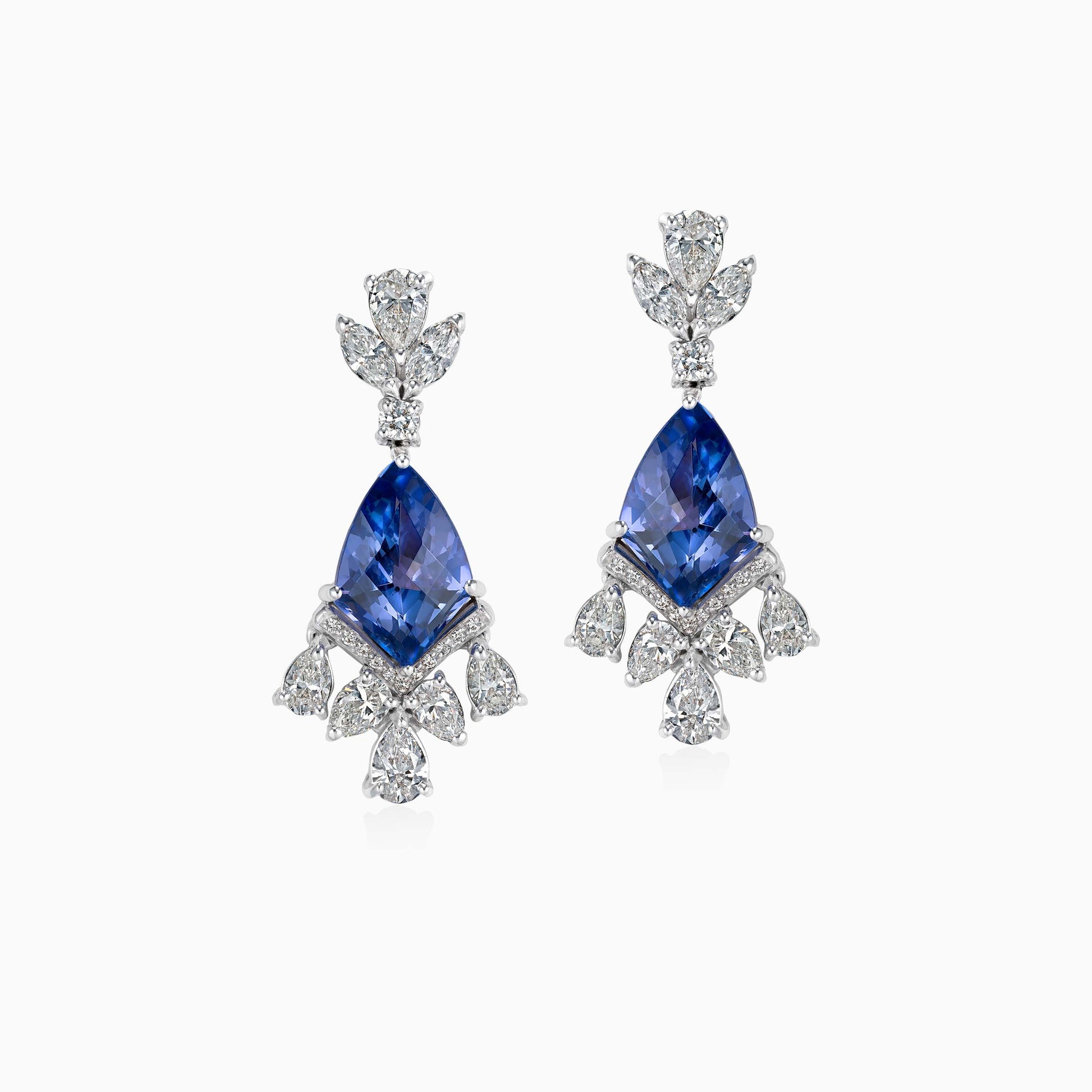 Tanzanite and Diamond Earrings in White Gold - Fine Jewellery - ALIEL